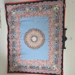 Liberty London Floral Scarf with Orange and Black